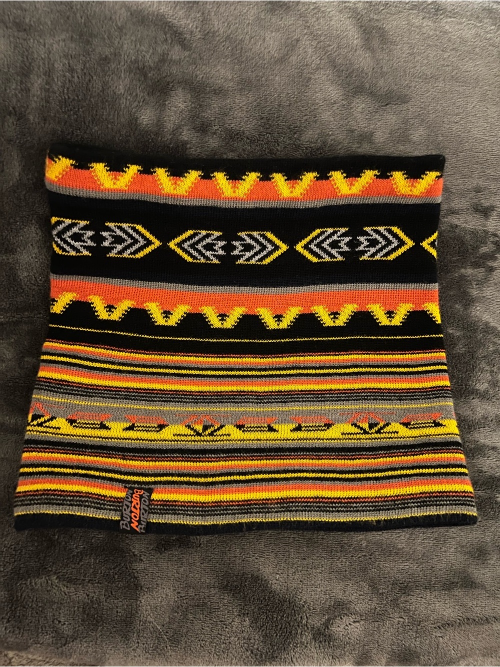 Burton Black, Yellow & Orange Tribal Knit Neck Gaiter